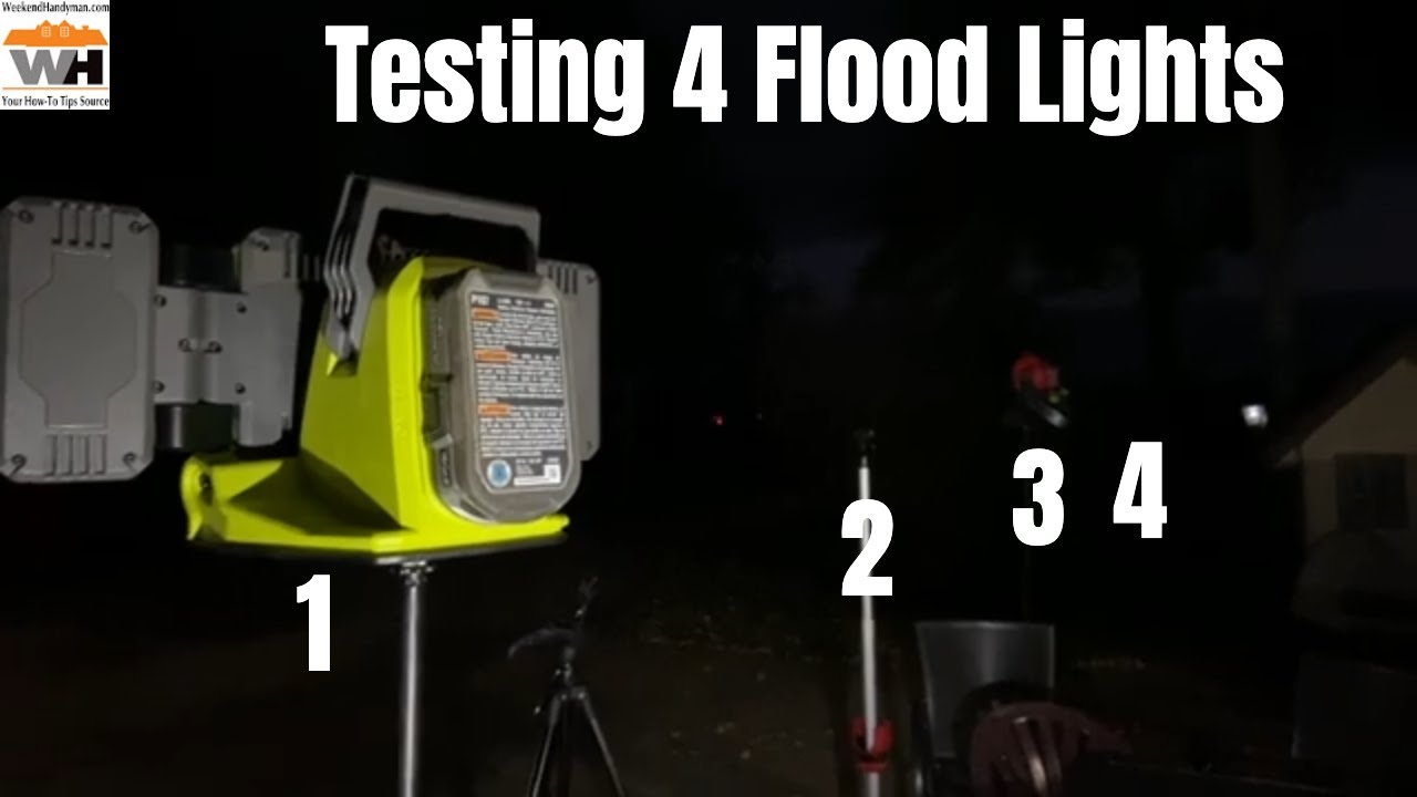 Testing Job Site Flood Lights From Ryobi, Craftsman and Milwaukee In Real Life Outdoors