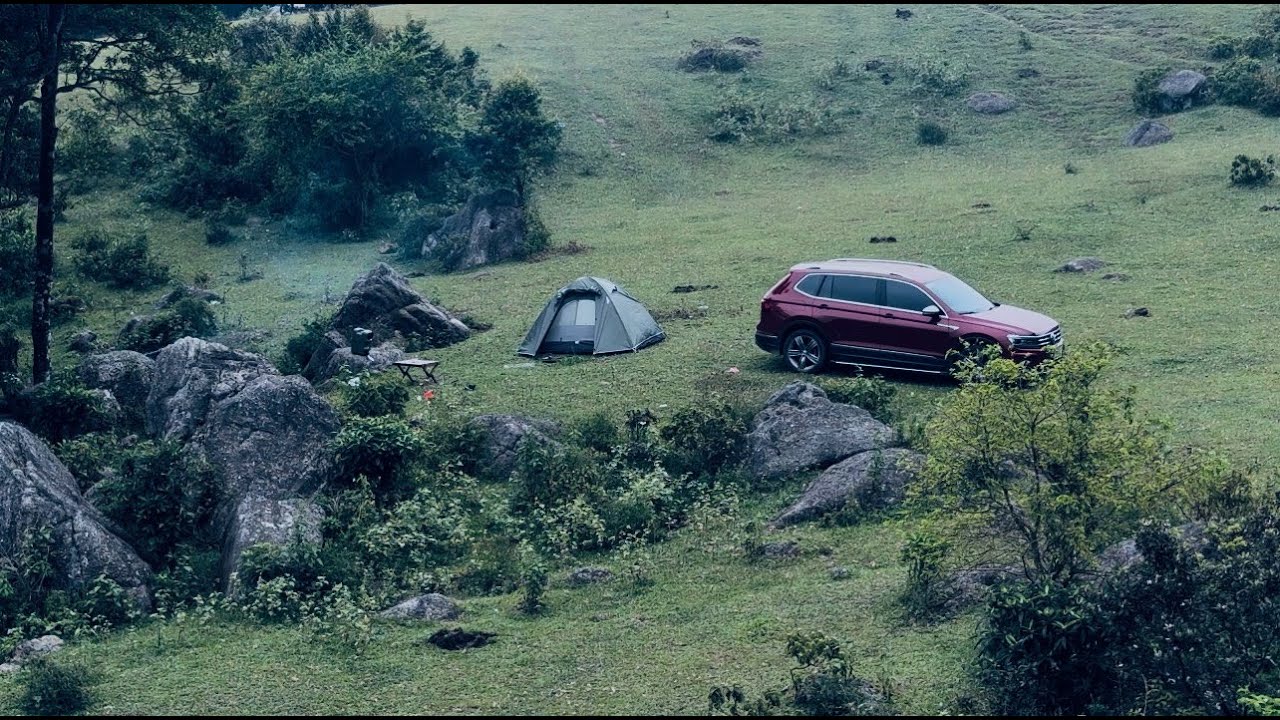 CAR CAMPING on THE MEADOW [ Volkswagen Tiguan, Natural Sounds, ASRM ]