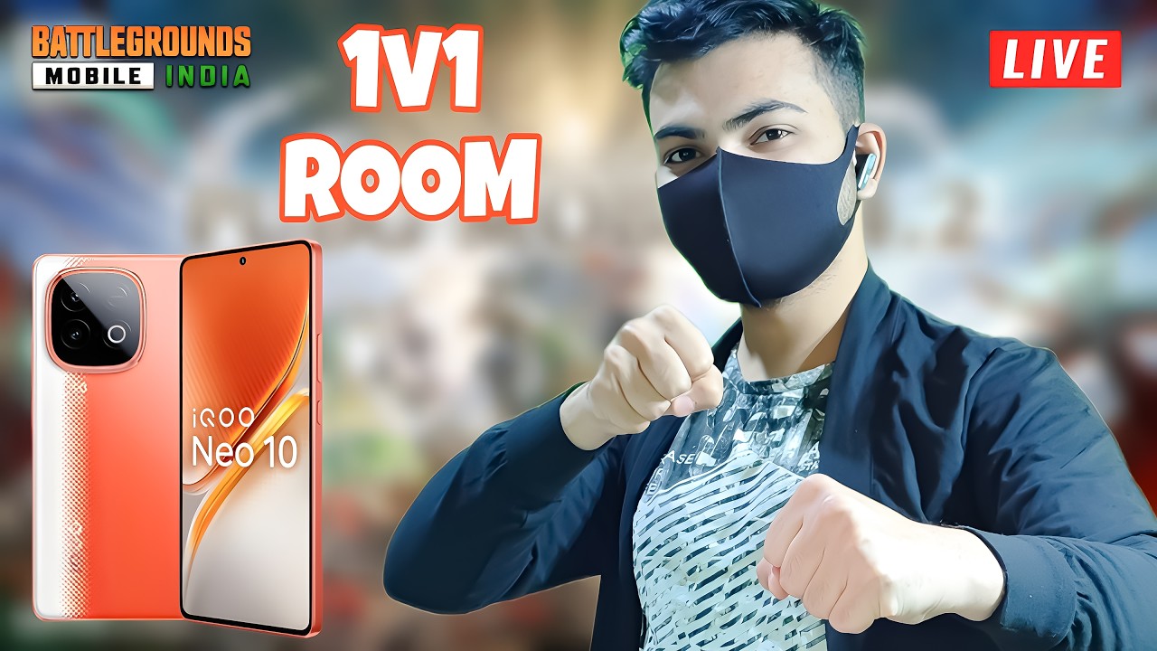 BGMI LIVE 1V1 CUSTOM ROOM | IQOO Neo 10 Gaming Test: 120 FPS 90 FPS 144 Hertz : PUBG Mobile 2K RODAN