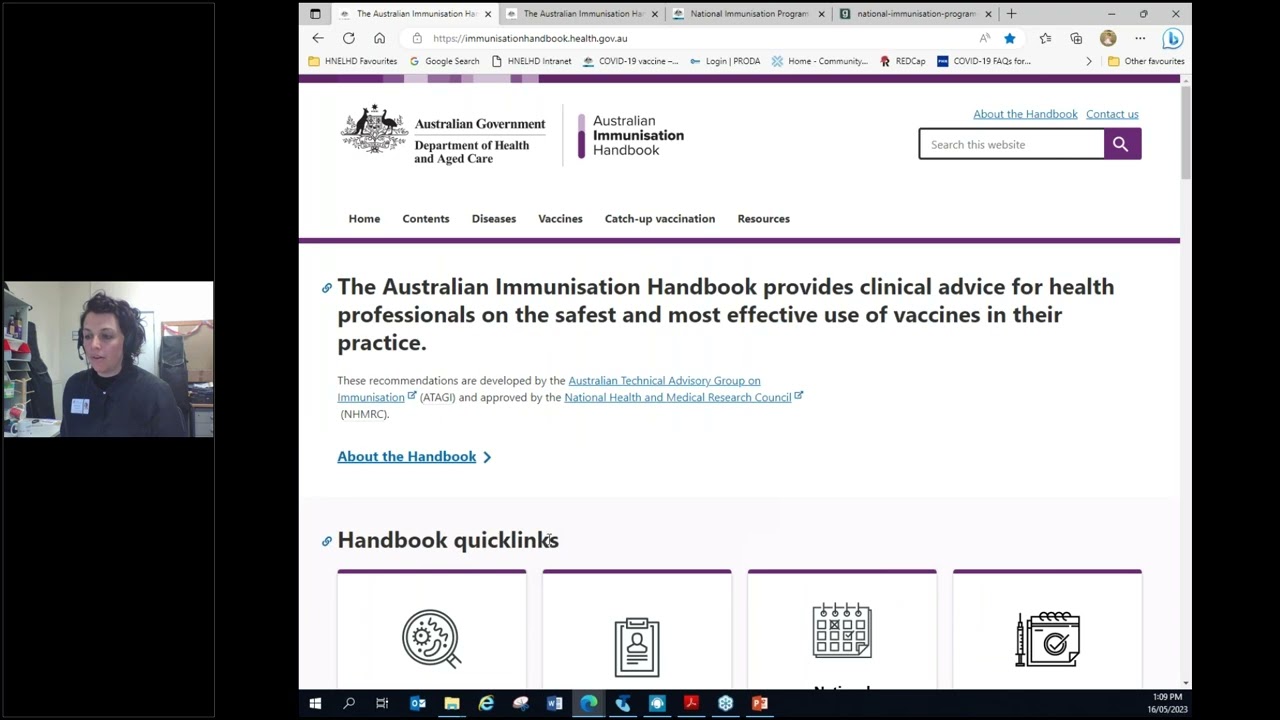 Navigating the online Australian Immunisation Handbook