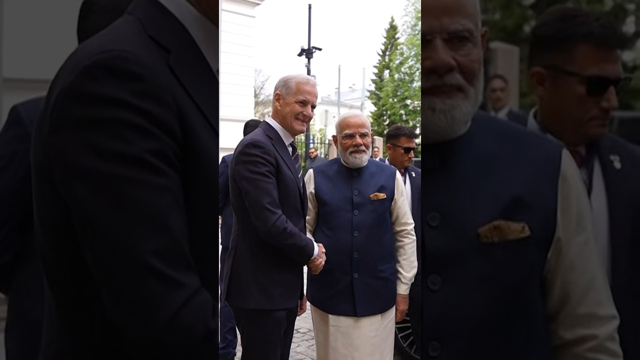 PM Modi holds a meeting with Norwegian PM Jonas Gahr St&oslash;re in #oslo | #shorts
