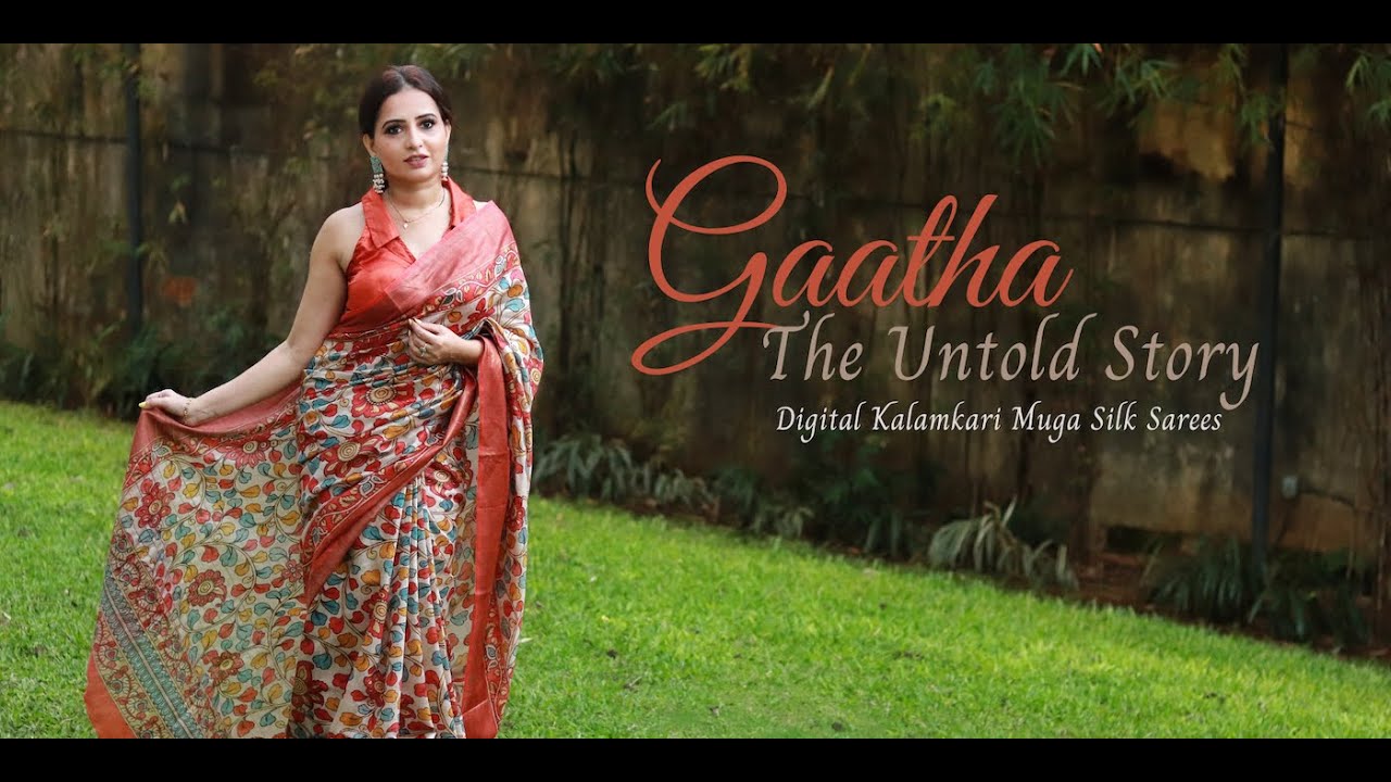 Gaatha - Kalamkari Muga Silk Sarees