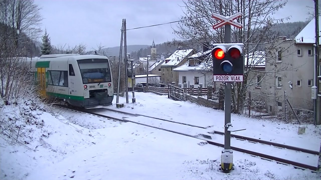 Spoorwegovergang Kraslice (CZ) // Railroad crossing // Železniční přejezd
