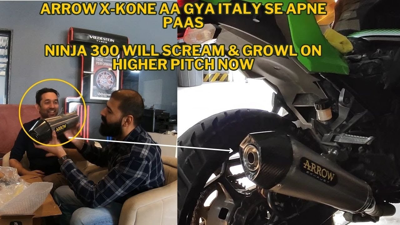 Ninja 300 has Arrow X-Kone Exhaust along with major service done | FULL SYSTEM exhaust in PROGRESS😈