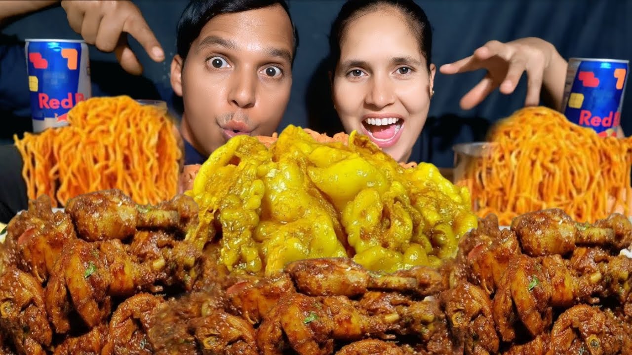 Mutton Fat Gravy | Chicken Leg Curry | Spicy Noodles Eating Mukbang Video | Eating Show ||