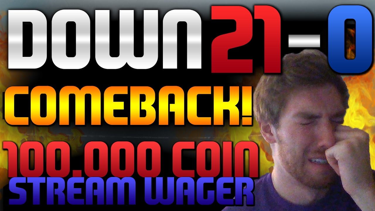 100,000 COIN WAGER! AMAZING COMEBACK (21-0! [MUT 17] Ultimate Team Gameplay