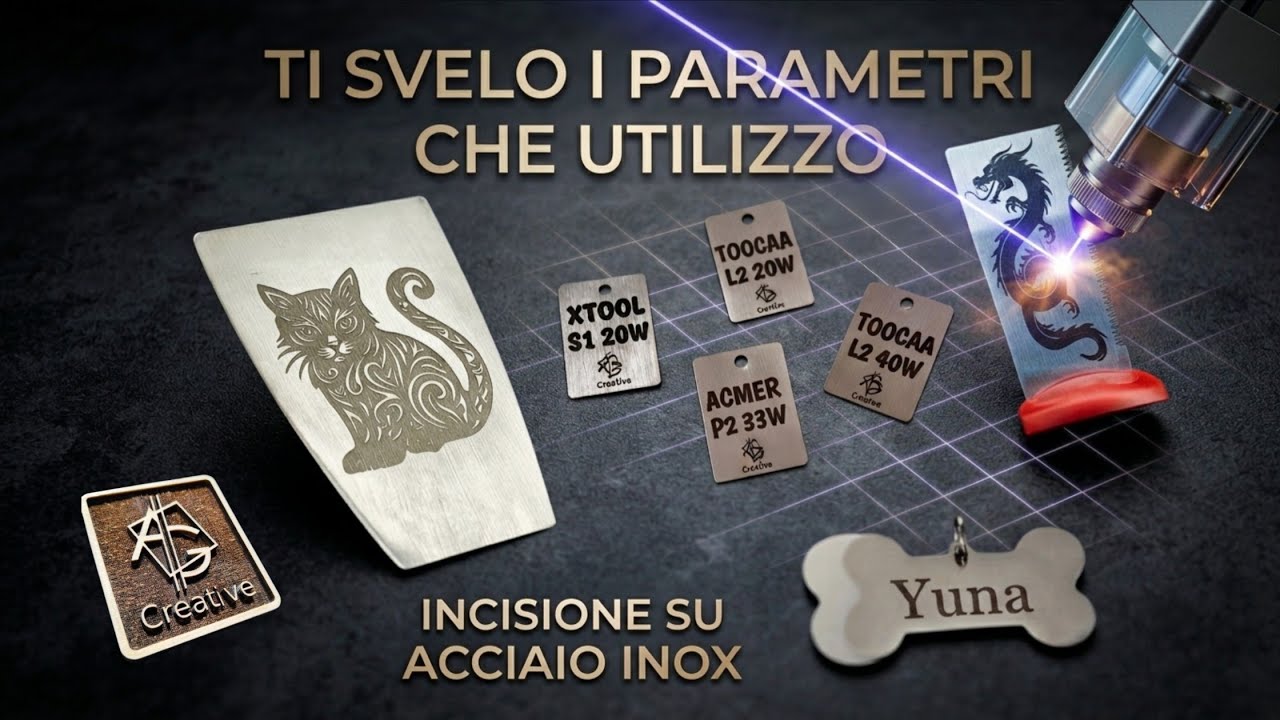 TI SVELO I PARAMETRI CHE HO UTILIZZATO. INCISIONE SU ACCIAIO INOX