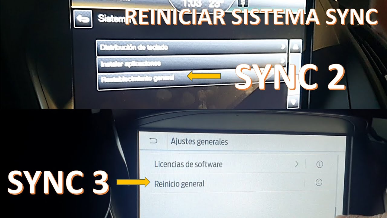 Hacer Reinicio Sistema SYNC 2 y SYNC 3 / Corregir problemas