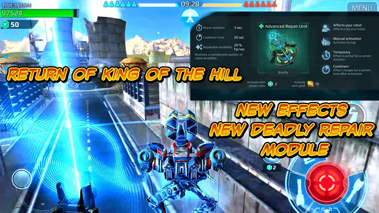 Test Server 5.0 War Robots - KING OF THE HILL IS BACK / New Visual Effects ADVANCED REPAIR UNIT