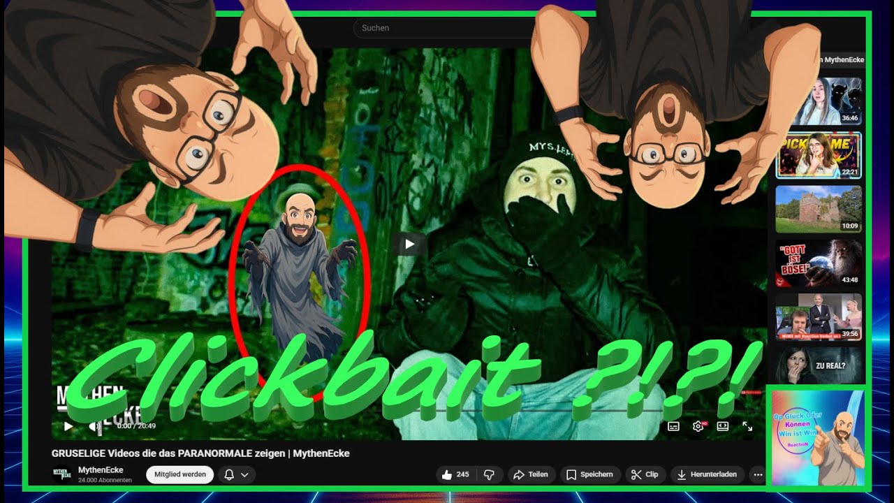 ein Nobody reagiert auf MythenEcke GRUSELIGE Videos die das PARANORMALE zeigen