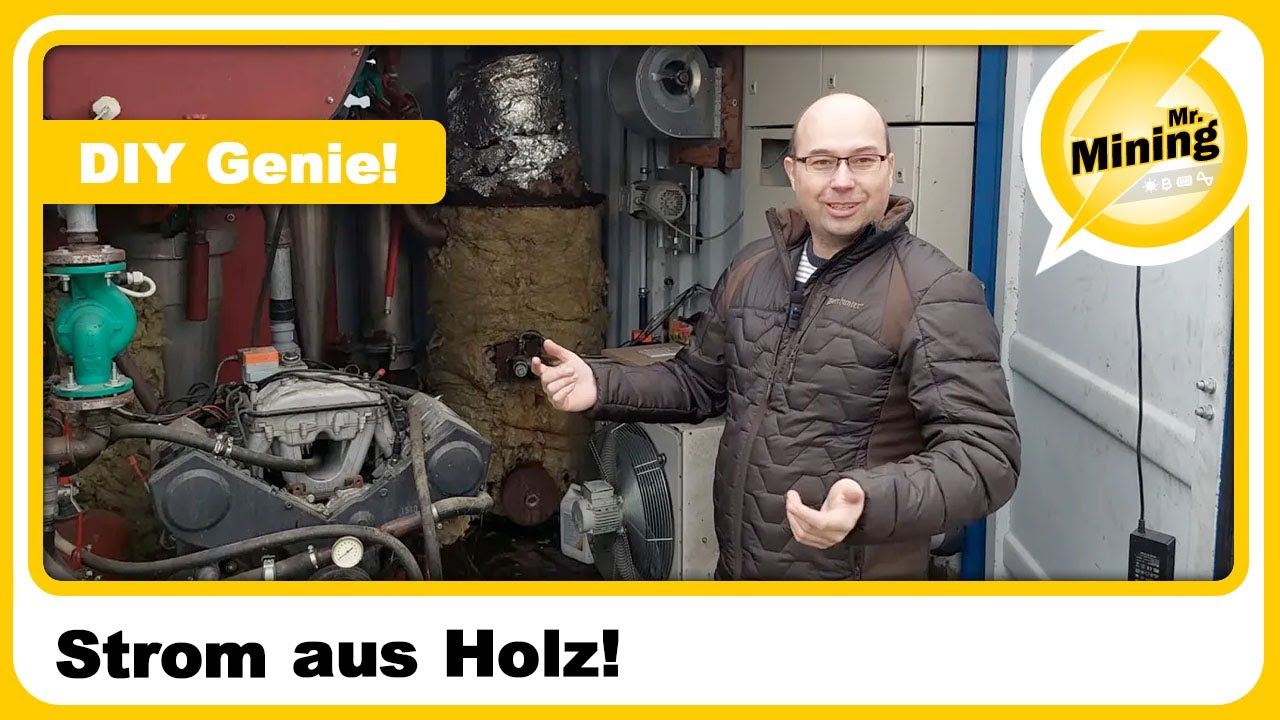 Strom aus Holz! Holzgas BHKW im Detail erklärt Besuch bei einem DIY Genie!! Motor ist ein Audi V6