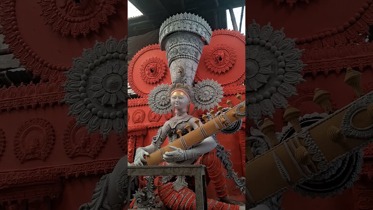 Prasanta Pal Studio Saraswati Idol 🪷🦢🙏#kumartulisaraswatimurti #saraswatipuja2025 #saraswati