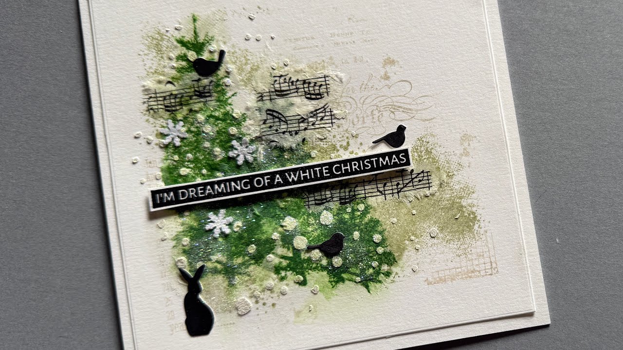 Make your own collage design for Mixed Media Christmas Crad