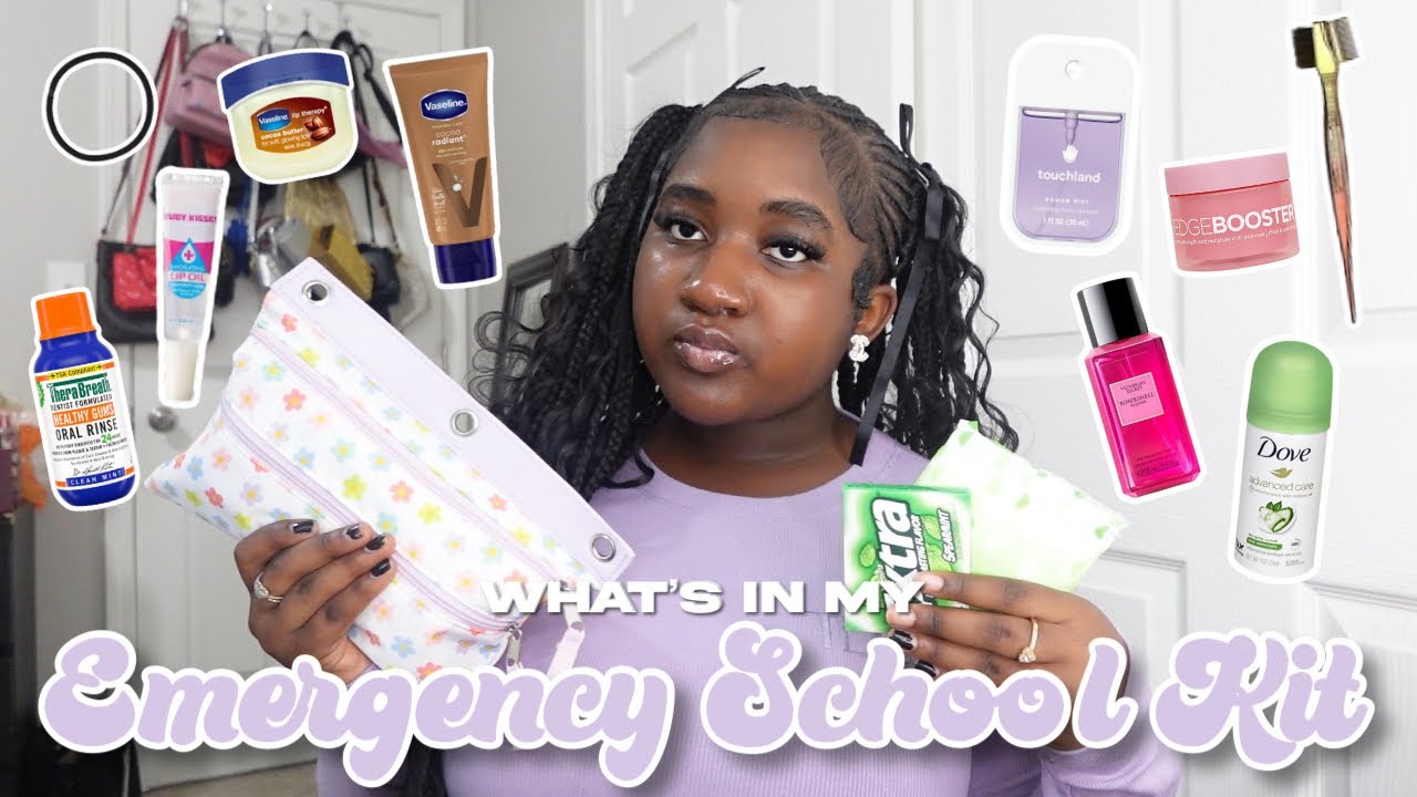 WHATS IN MY BACK TO SCHOOL EMERGENCY KIT | *everything you need* || Kacey Tinwa