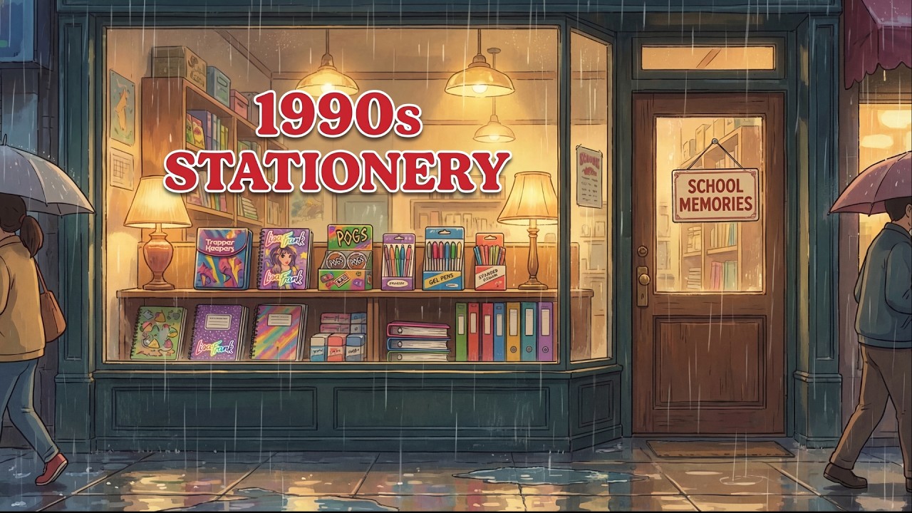 Cozy Rainy Day at a 1990s Stationery Store | School Memories ASMR