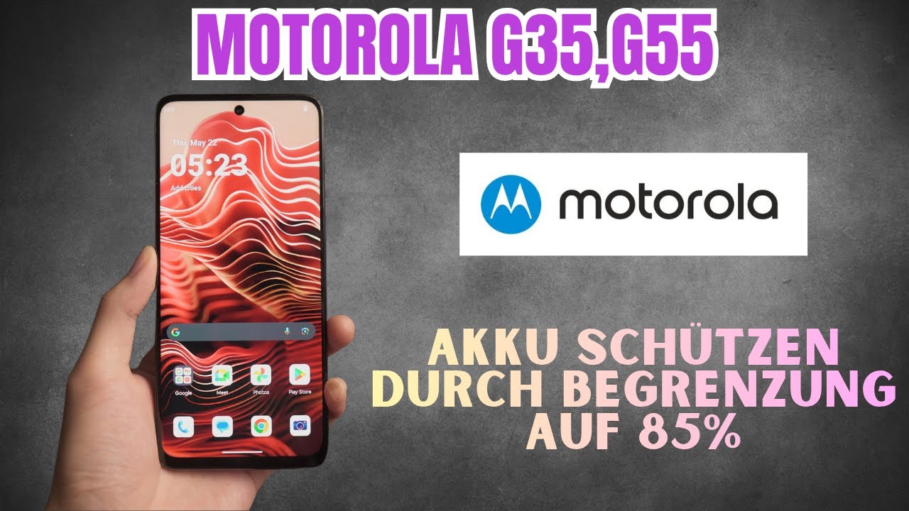 Motorola G35,G55 Akku schützen durch Begrenzung auf 85% (neu)