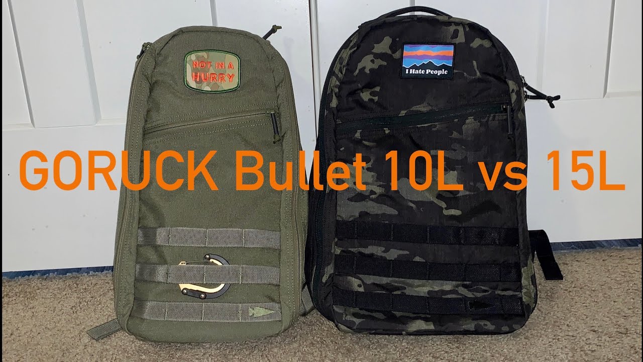 GORUCK Bullet 10L vs. 15L size comparison - MADE IN THE USA vs. MADE IN VIETNAM - 1000D vs. 500D