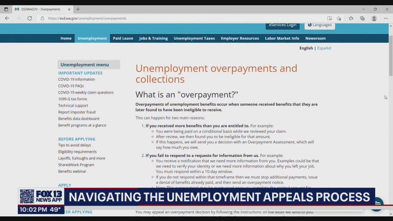 Navigating the unemployment appeals process through ESD | FOX 13 Seattle