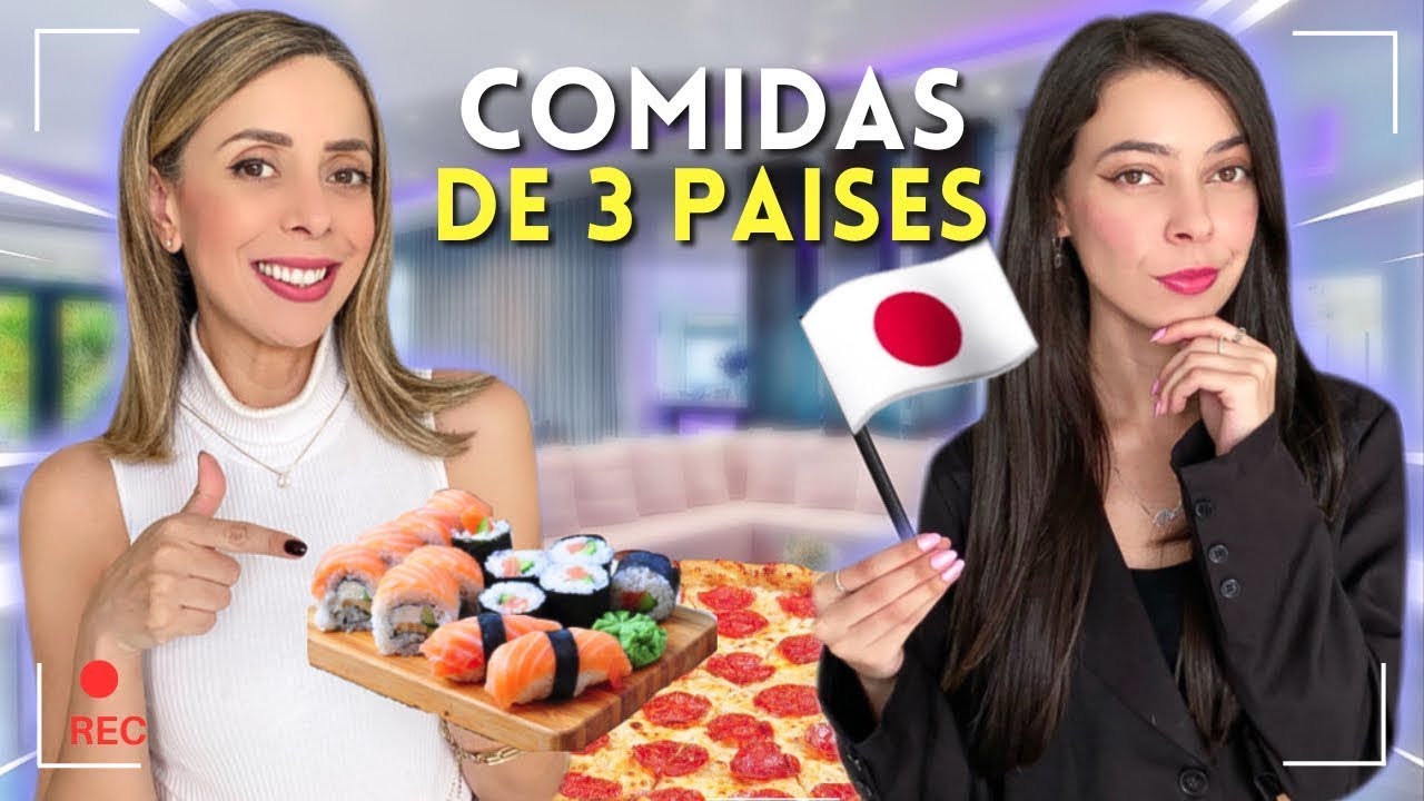 UM DIA INTEIRO COMENDO COMIDA DE PAÍSES DIFERENTES 🔥 
