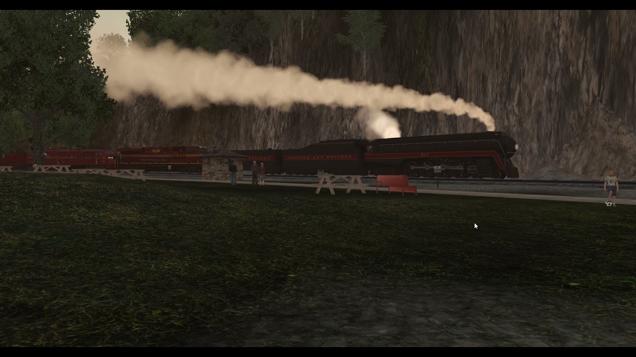 Trainz Railroad Simulator 611 on the Horseshoe Curve at the Golden Hour