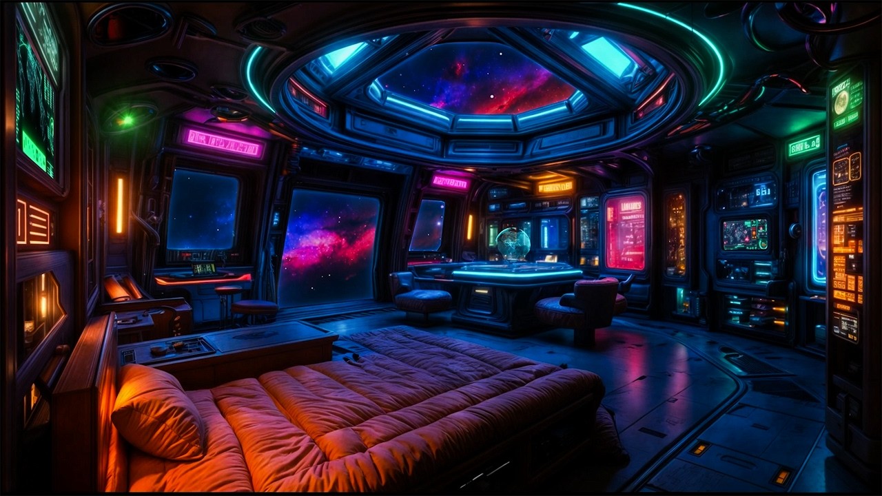 Space Bedroom Window View 🌌 Cosmic Nebula & Deep Space Ambience for Sleep, Relax & Study