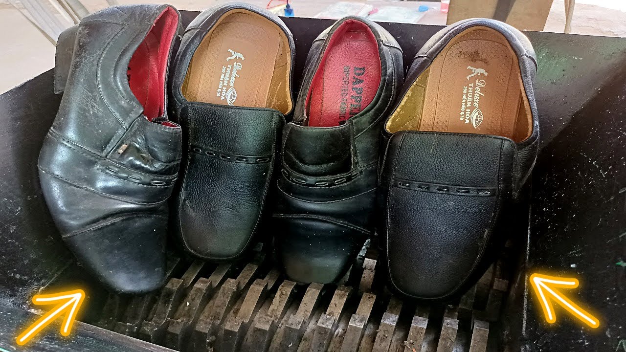 Leather Shoes vs Fast Shredder Machine