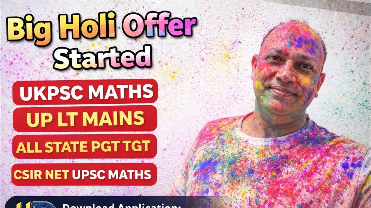 #holi//#offer//#pgt//#tgt//#ukpsc//#maths//#upltmains//#upsc//#csirnet//#iitjam//#up//#mp//#jandk//