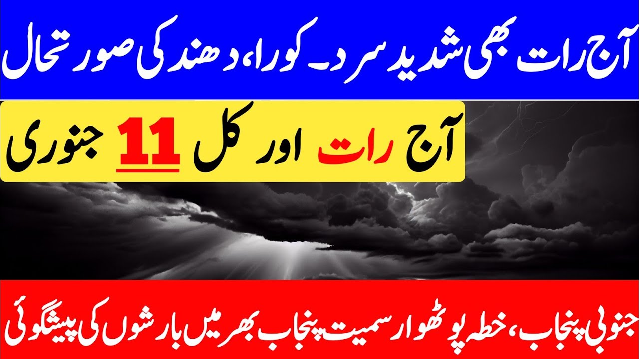 New Rain Spell Update For Punjab | Aaj Ka Mosam Ka Hal | Punjab Weather Report