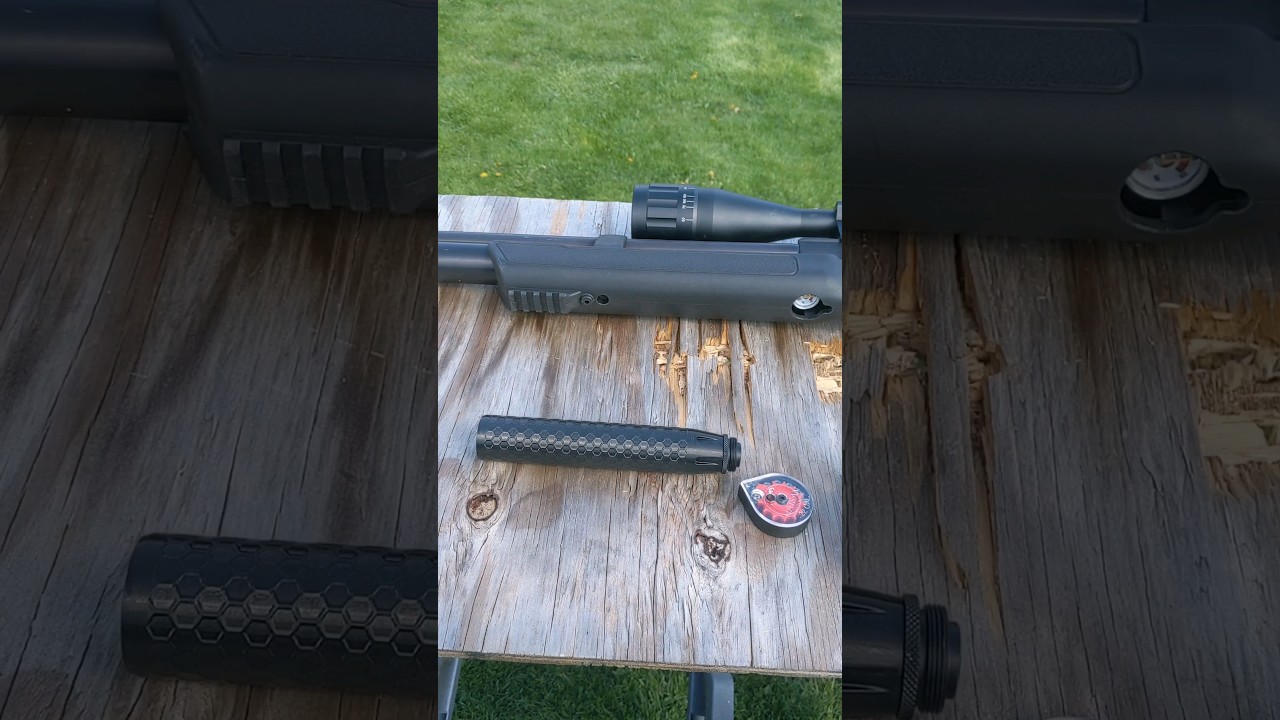 Do airgun suppressors work? Let's find out  #airgun #silencer #pellets