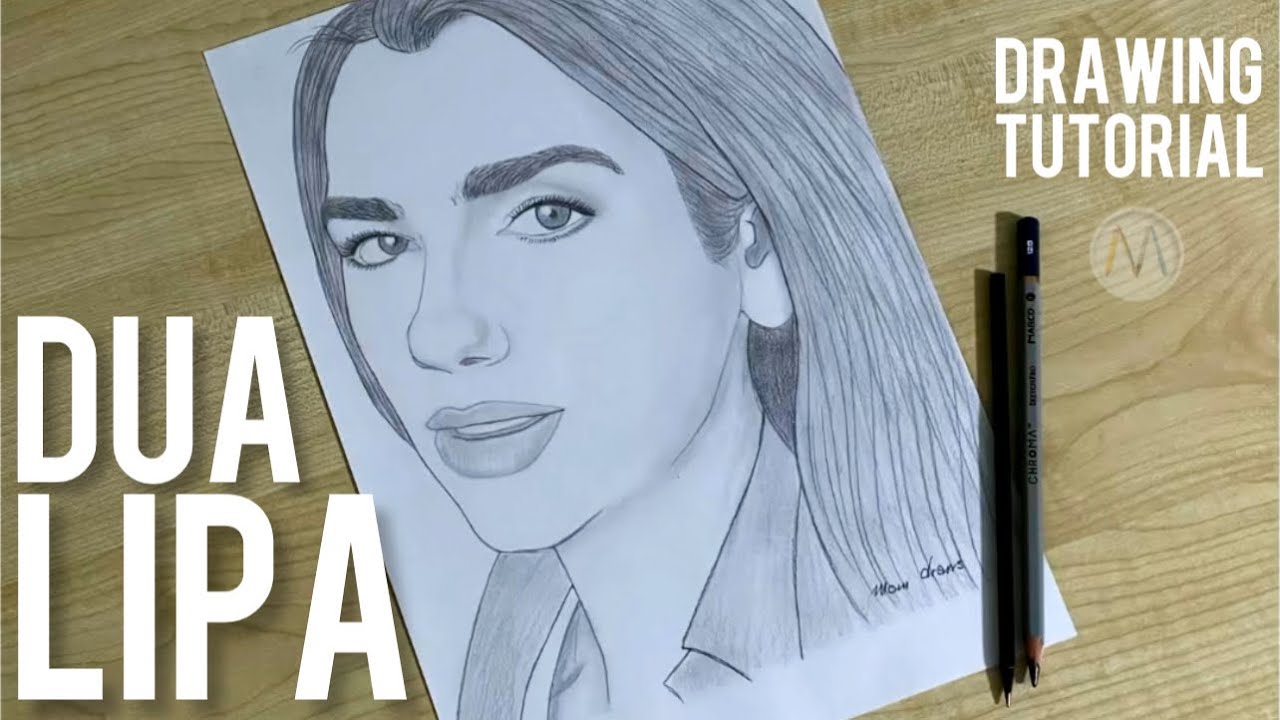 How to draw Dua Lipa / Dua Lipa drawing easy / drawing tutorial