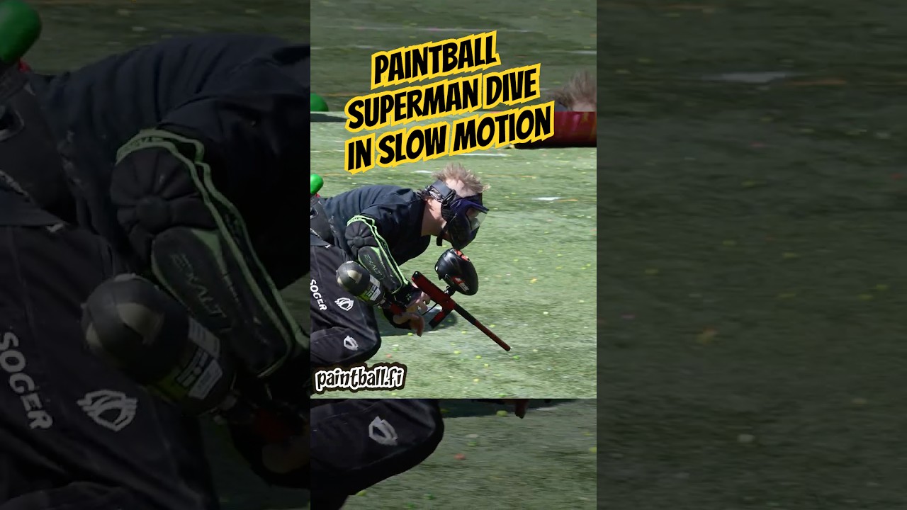 Slow motion superman dive #shorts #paintball
