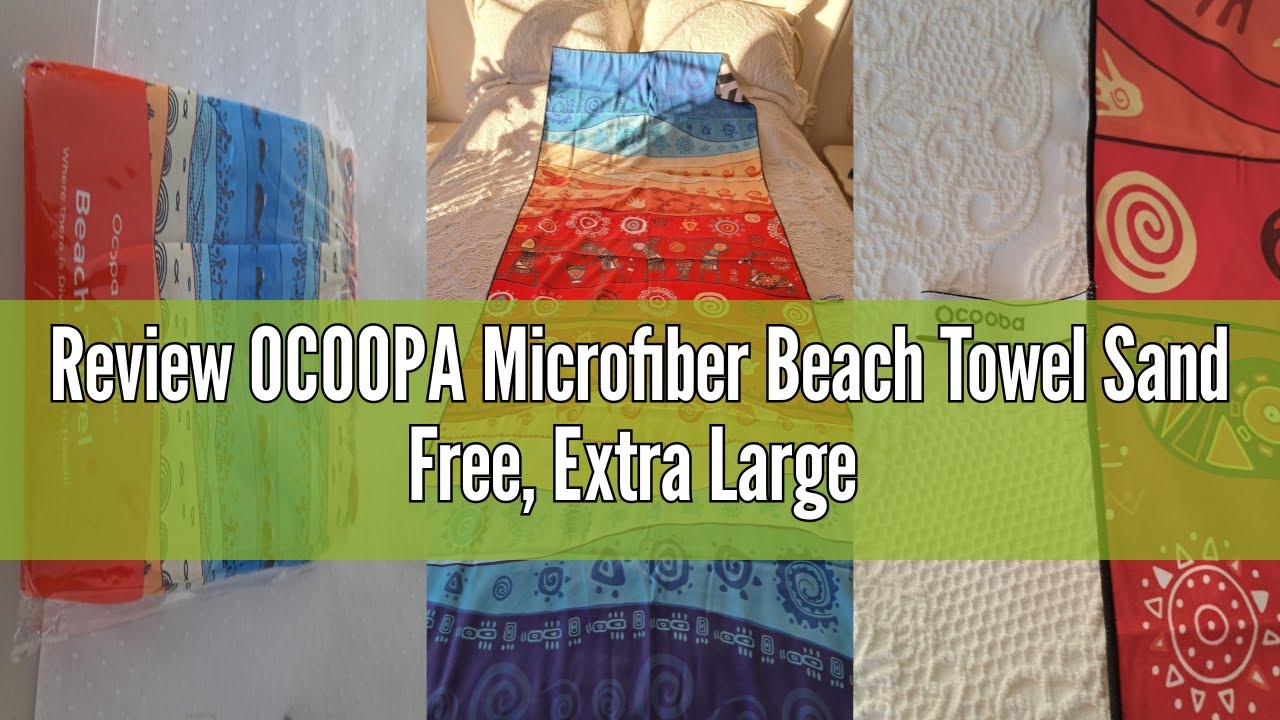 Review OCOOPA Microfiber Beach Towel Sand Free, Extra Large 71''X32'' Oversized Towels, Lightweight