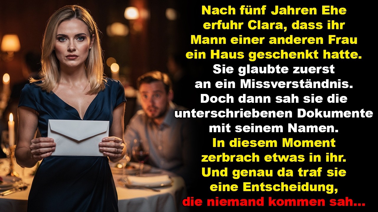 Nach fünf Jahren Ehe erfuhr Clara, dass ihr Mann einer anderen ein Haus geschenkt hatte – und genau…