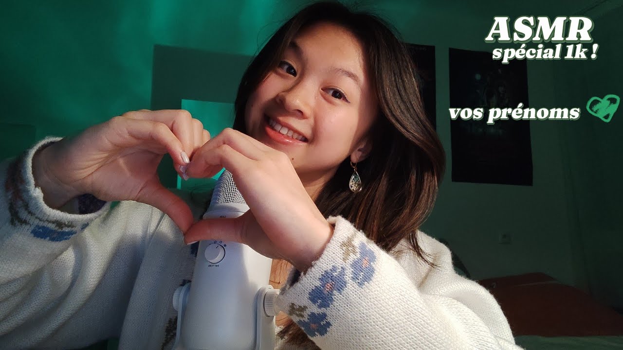 ASMR spécial 1k ♡ vos prénoms !! (chuchotements proches du micro)