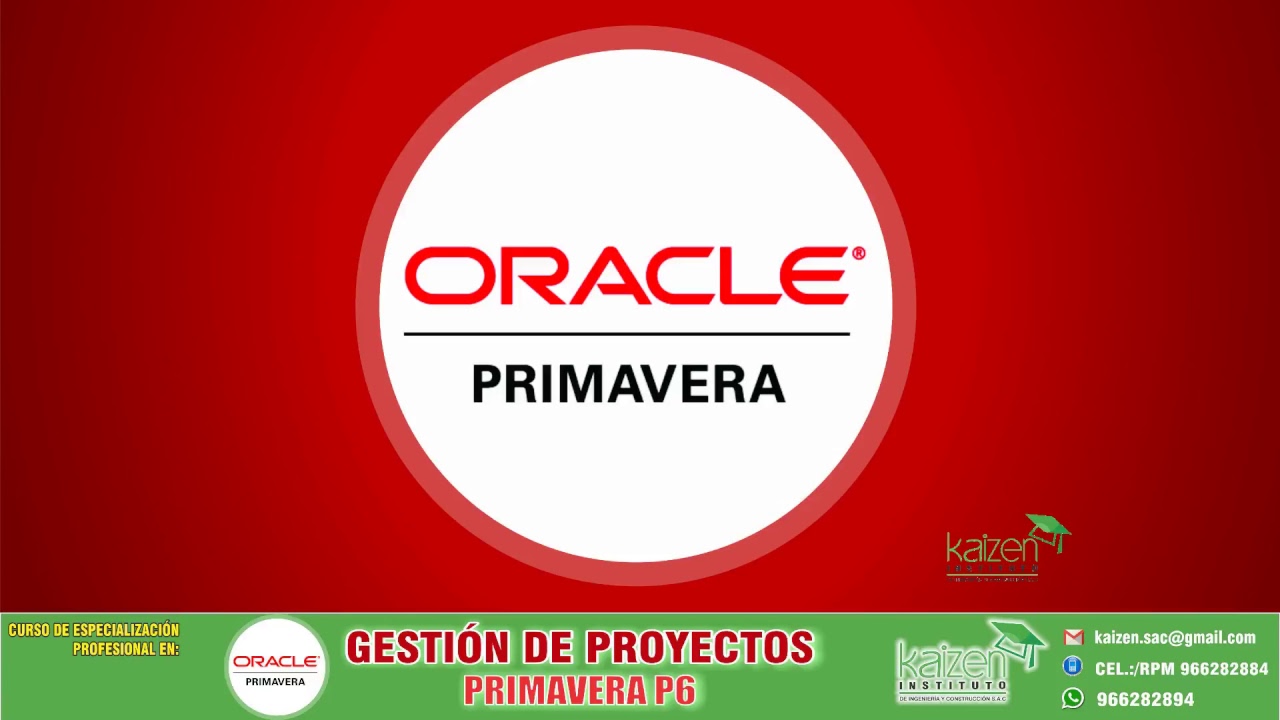 CURSO EN:"GESTIÓN DE PROYECTOS" con PRIMAVERA P6