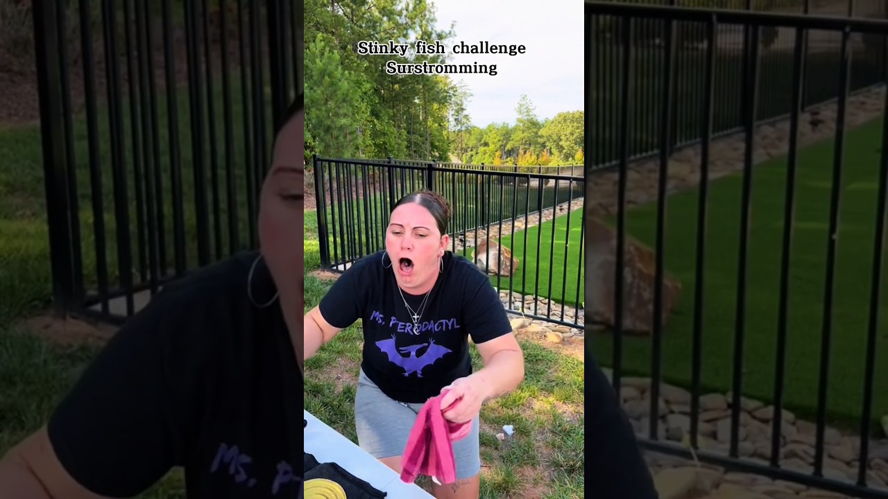 Stinky fish challenge Surstromming 🤣 #scarepranks #scarecoworkers #scarecamchallenge