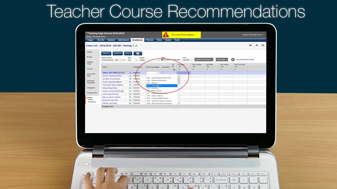 Teacher Course Recommendations in Aspen