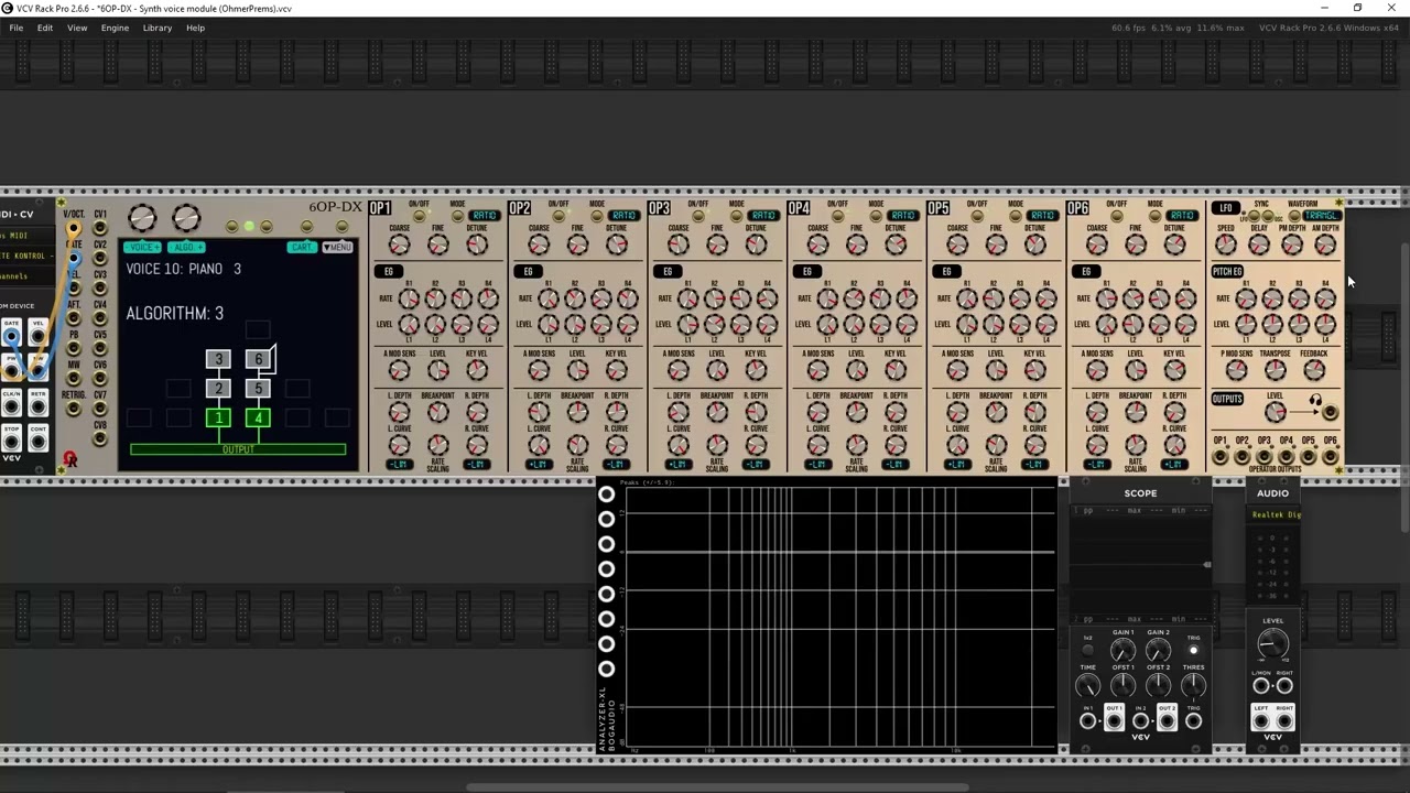 VCV Rack 2 : Module 6OP-DX (Blog développement 21/01/2026)