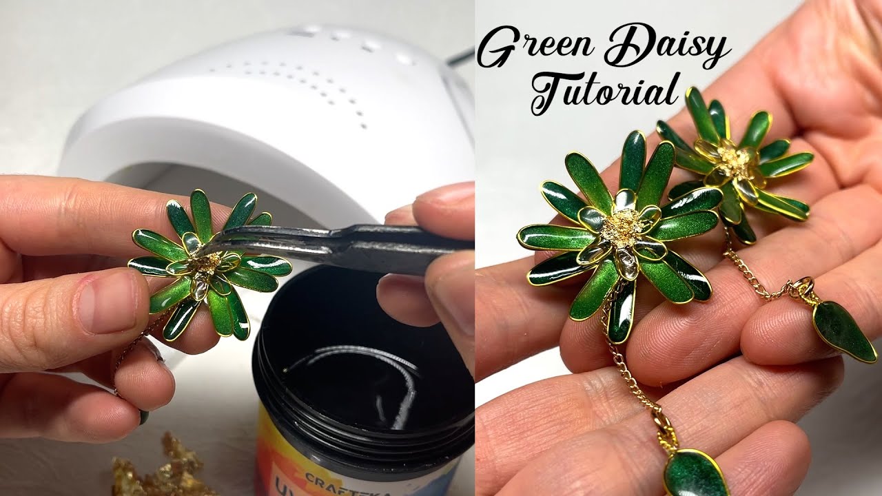 Green Daisy Tutorial │ How to Create Multipetals with UV Dip resin │ UV tutorial