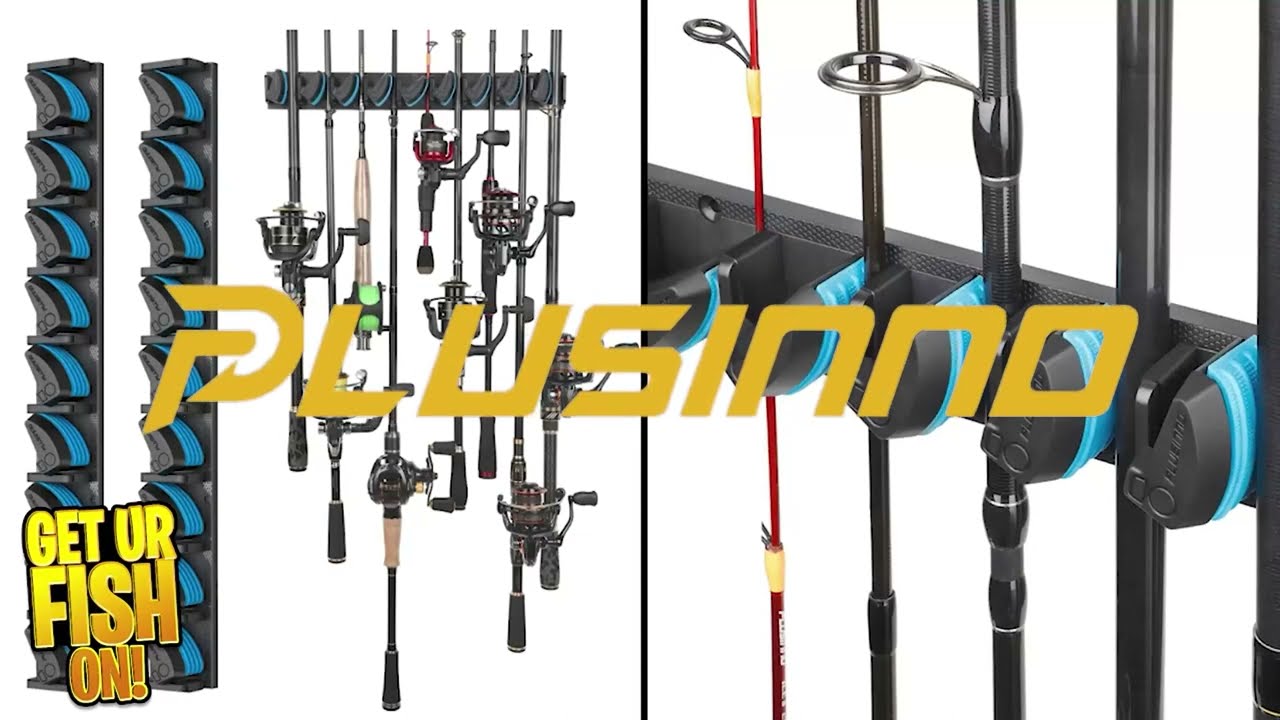 PLUSINNO Horizontal Wall Mount Fishing Rod Storage for Low Ceilings (feat. @GetUrFishOn )