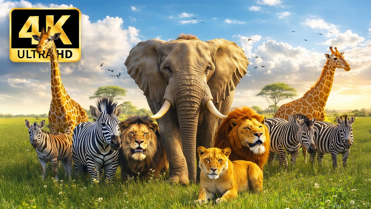 Majestic African Wildlife in 4K | Serene Animal Moments with Soothing Music
