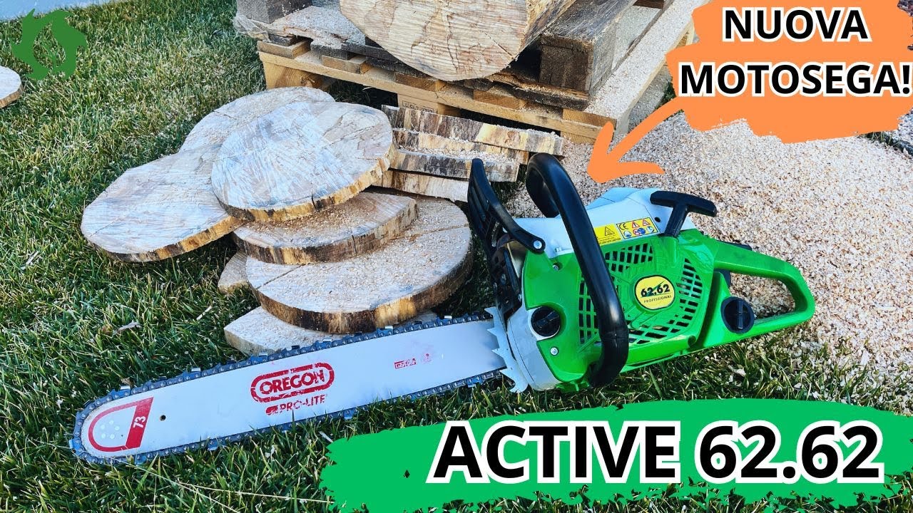 TAGLIO legna con MOTOSEGA forestale ACTIVE 62.62