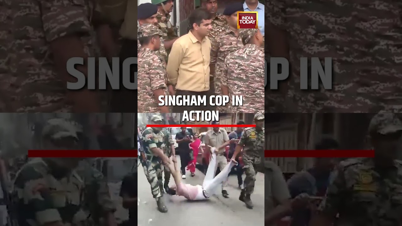 Bengal Viral Video: UP Singam Cop Ajay Pal In Action In West Bengal| #bengalelection #ajaypalsharma