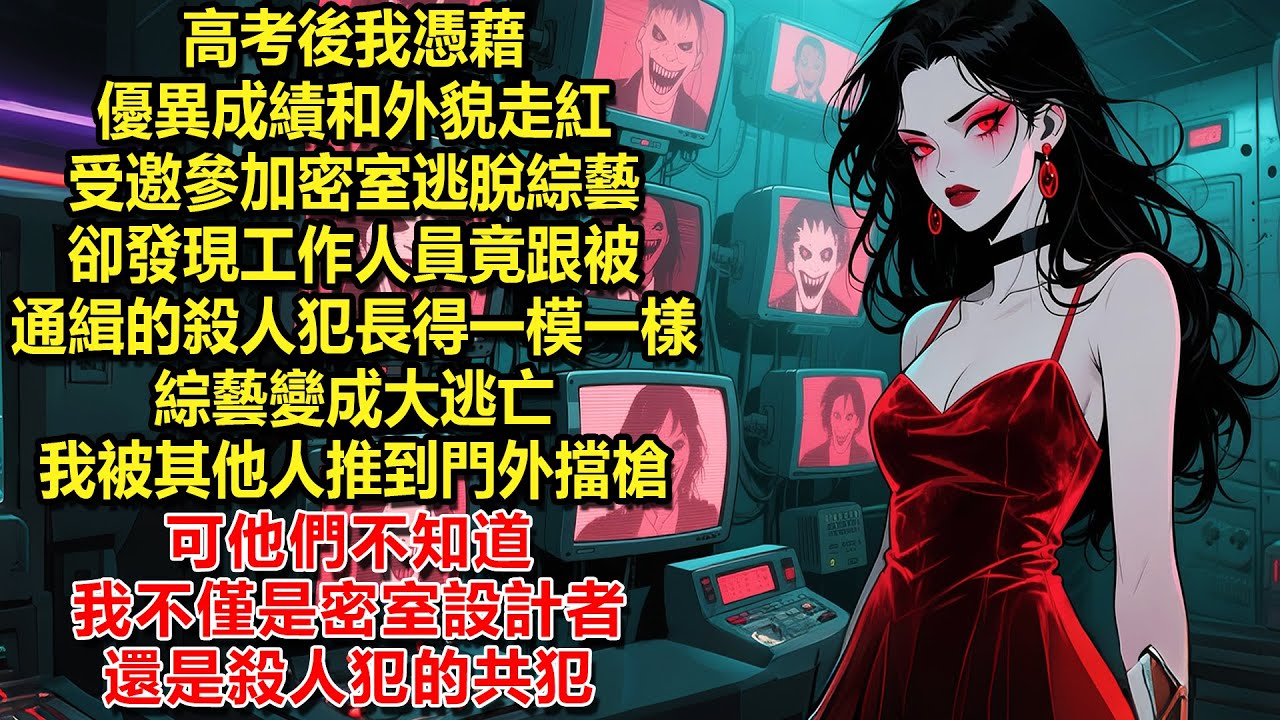 【審判者實錄2】高考後我憑藉優異成績和外貌走紅，受邀參加密室逃脫綜藝卻發現工作人員竟跟被通緝的殺人犯長得一模一樣，綜藝變成大逃亡，我被其他人推到門外擋槍。可他們不知道我不僅是密室設計者還是殺人犯的共犯