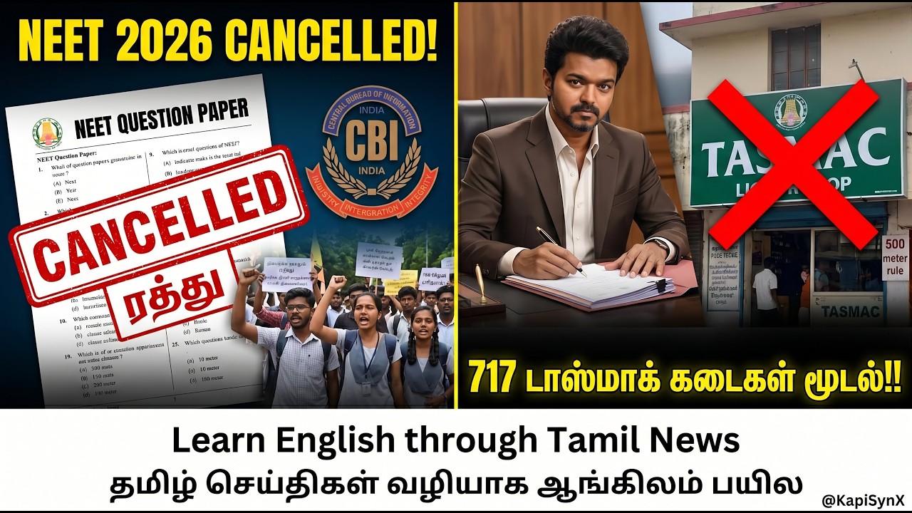 முதல்வர் நம்பிக்கை வாக்கெடுப்பு, நீட் தேர்வு ரத்து, IPL, அமெரிக்கா-ஈரான் | Learn English with News