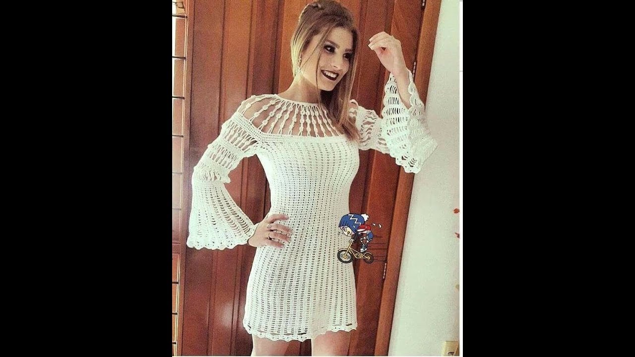 VESTIDO PALA FILÉ DE FLORES EM CROCHÊ A PEDIDO
