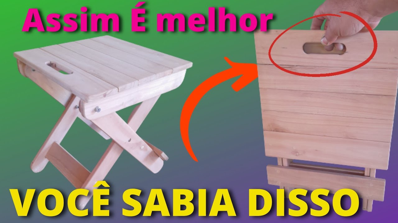 Fazendo 1 Banquinho Dobravel Único Madeira de PALETS Nunca Visto Antes !- Woodworking for Beginners