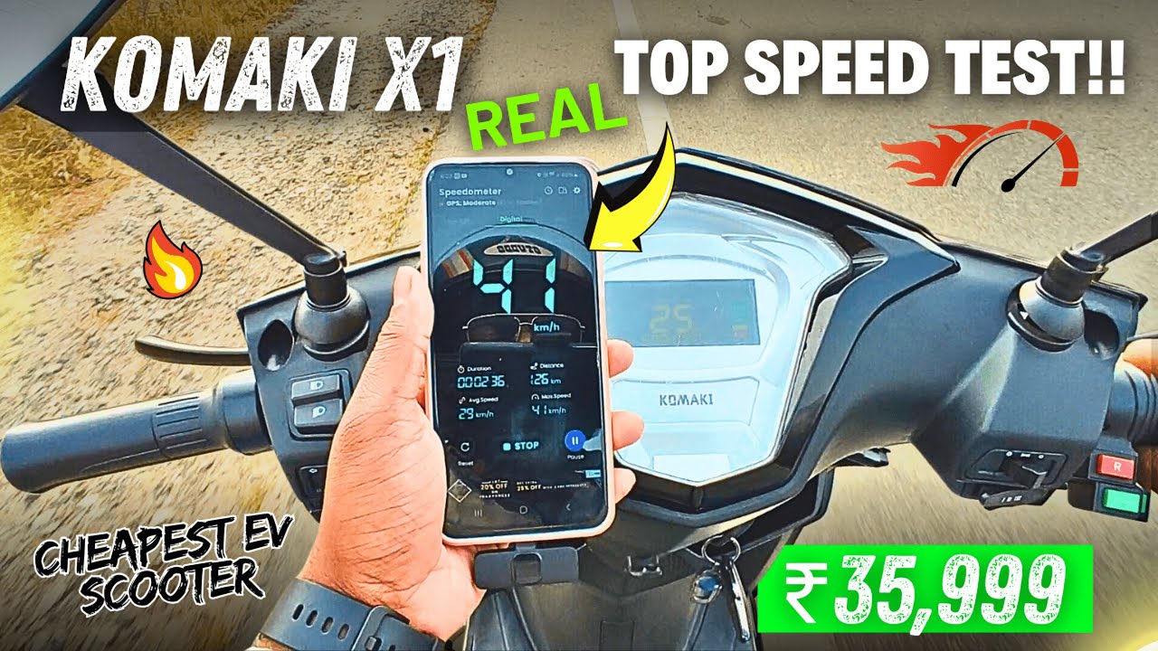 Komaki X1 Electric Scooter | Real Top Speed Test 🔥| Best Electric Scooter In India 2025 🔥