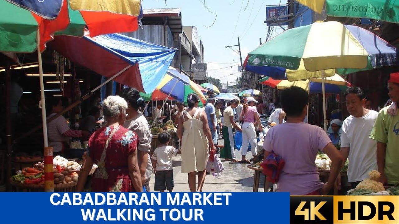 MARKET WALK, Cabadbaran City Philippines food Market 4K/60fps