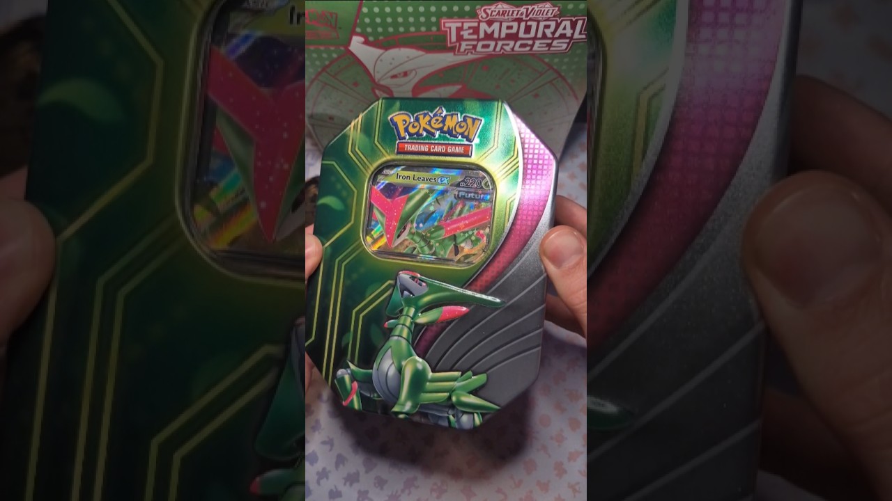 Opening Pok&eacute;mon ⚡️Paradox Clash⚡️Tin (Iron Leaves EX) Booster packs! ☄️ Part 1